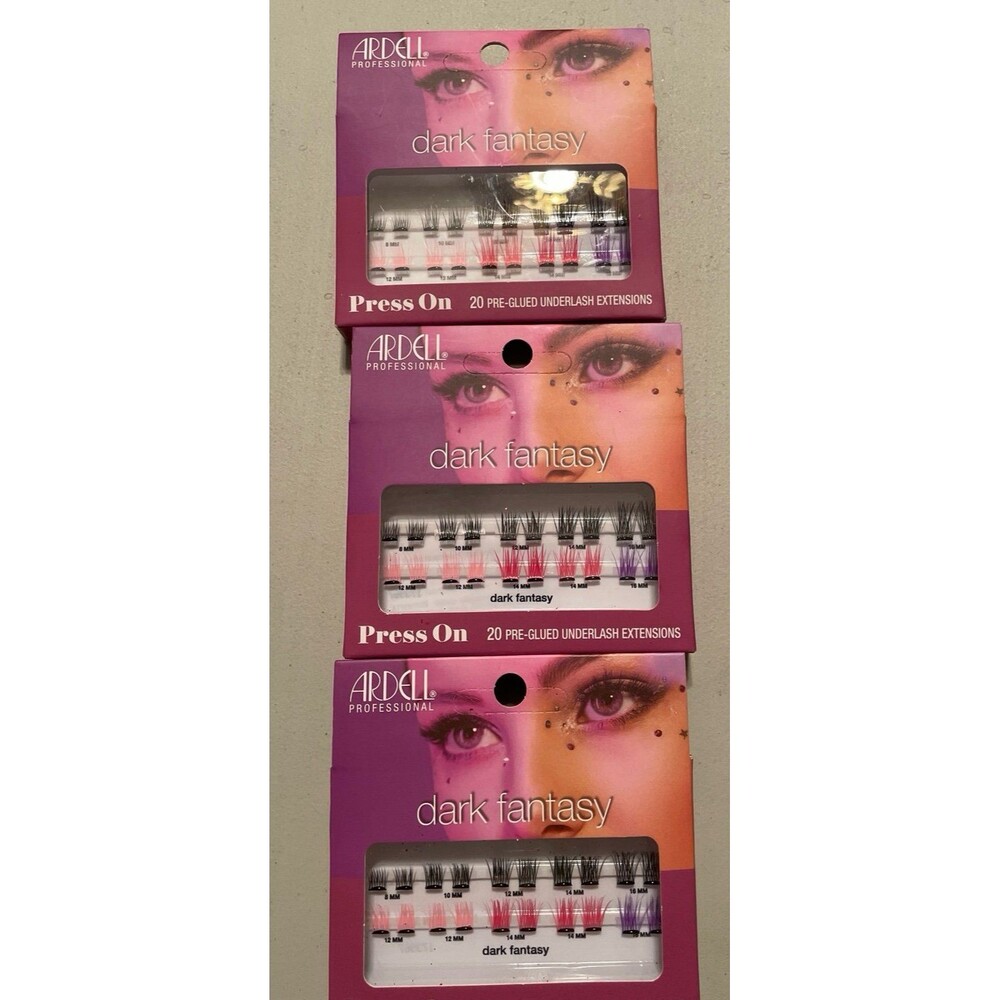 Ardell Dark Fantasy Press On Pre-Glued Underlash Extensions x3 Bundle New